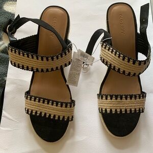 Open-Toe Braided Straw Espadrille Wedge Sandals for Women